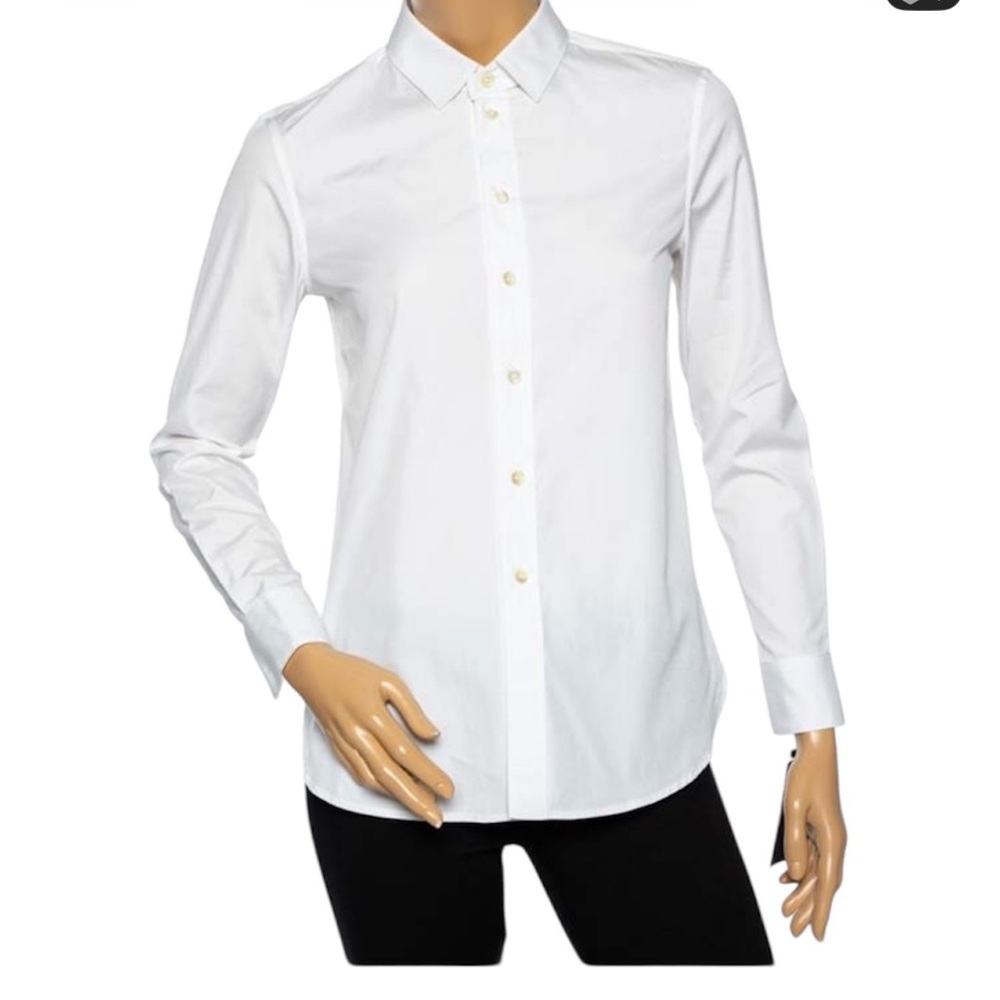 Saint Laurent Paris white collar button down shirt NWT